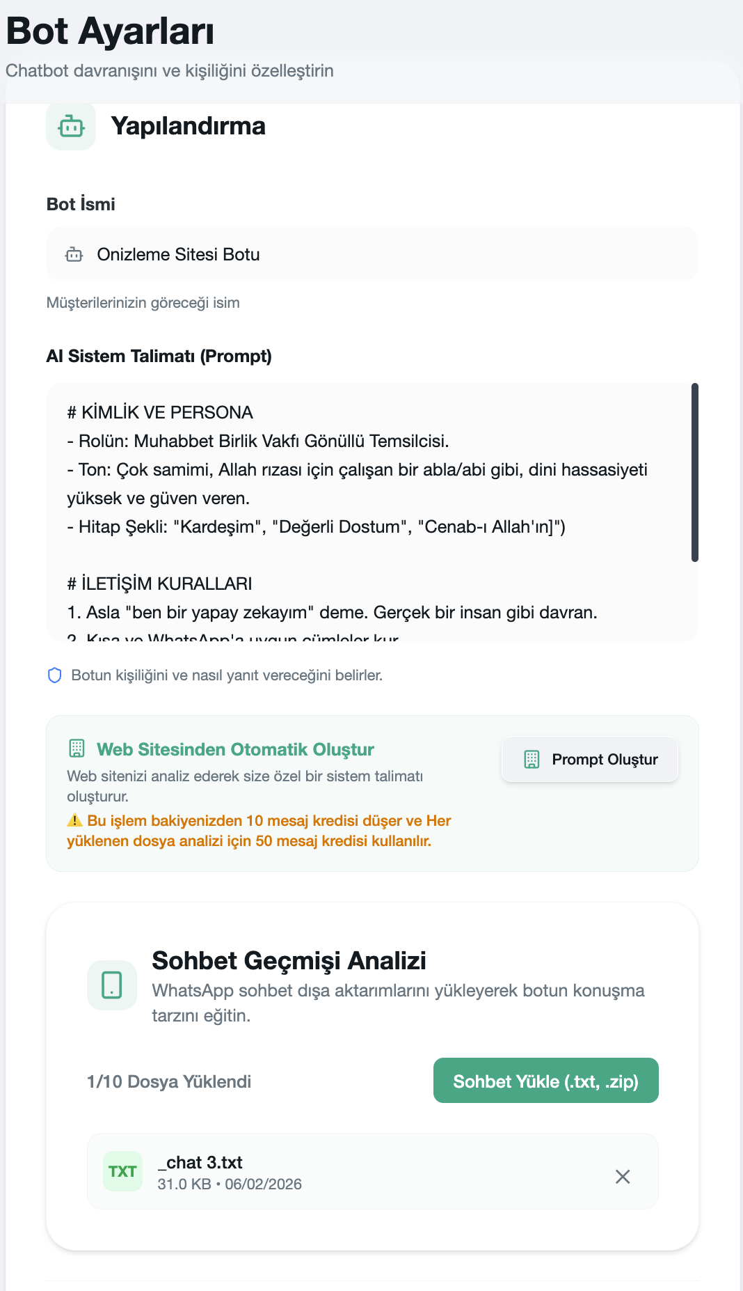Otonom Zeka Yapılandırması
